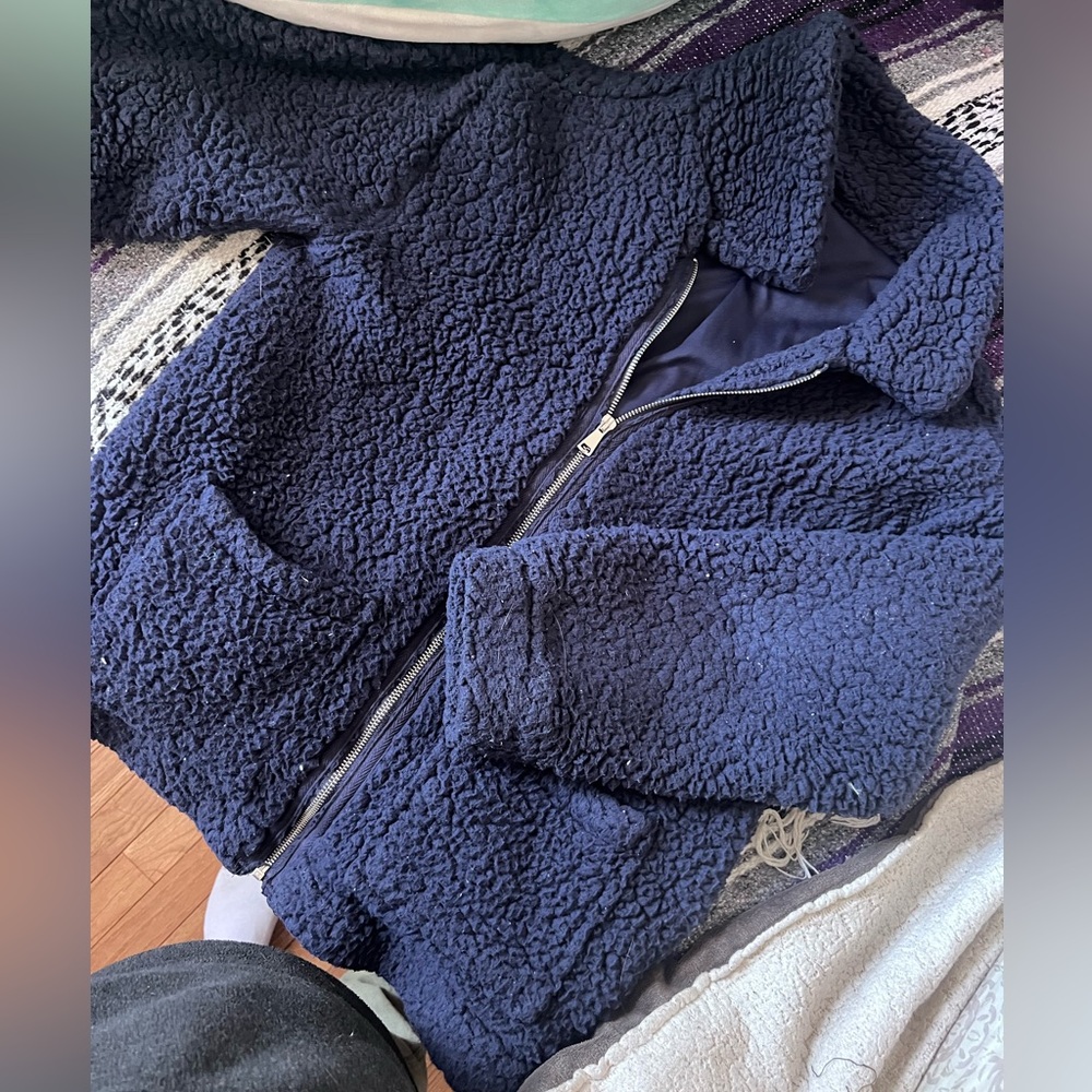 Navy Blue Teddy Jacket